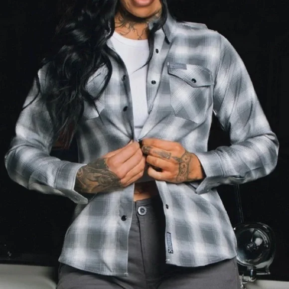 DIXXON MLM Social Distortion Collaboration Flannel Button Down Shirt NWOT SM - Picture 13 of 16